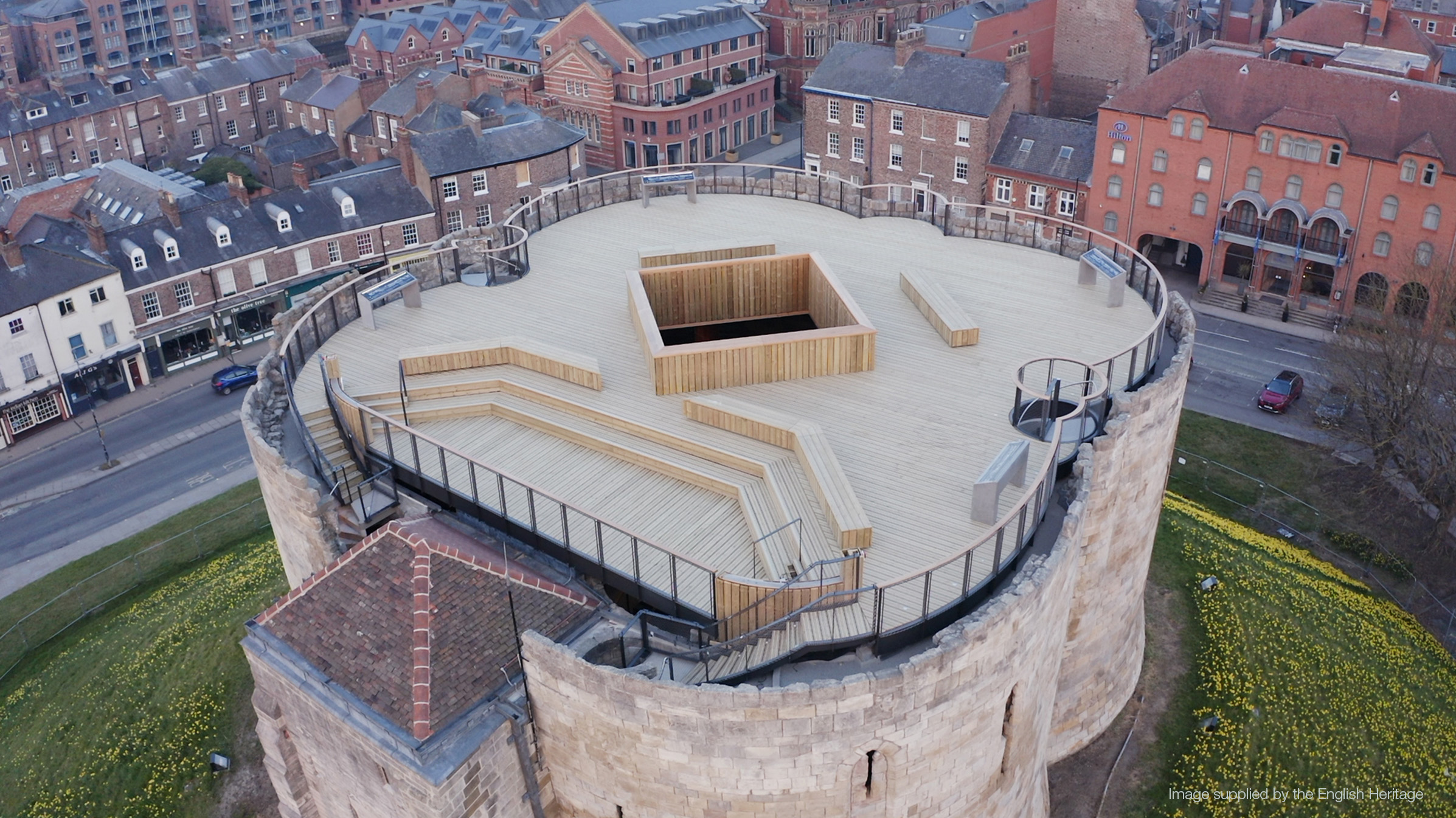 Non-Slip Timber Decking Used To Construct Roof Deck At Historic Clifford’s Tower In York